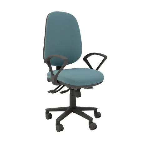Multi-functional High Back Task Chair - Black Base - Fixed Arms - Resistance